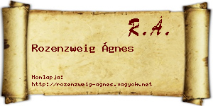 Rozenzweig Ágnes névjegykártya